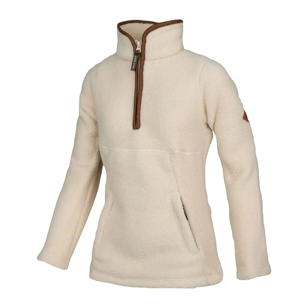 Jack Pyke ladies half zip sherpa fleece pullover in cream