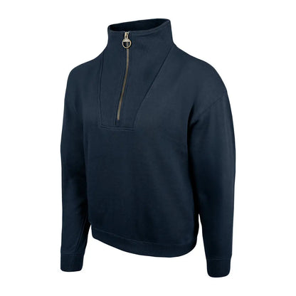 Navy blue Jack Pyke ladies half zip sweatshirt with metallic zipper