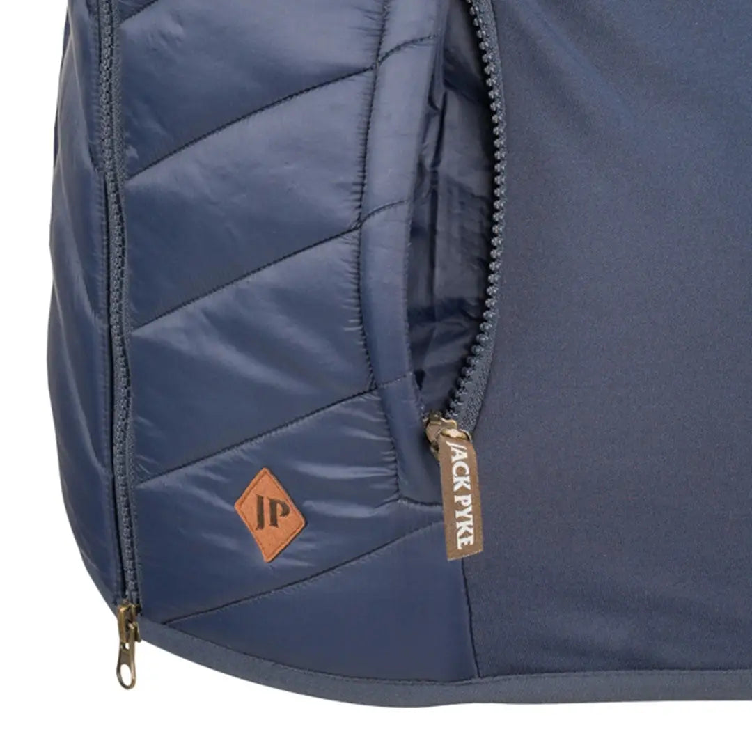 Jack Pyke ladies Shires gilet in navy blue quilted vest with zipper pulls