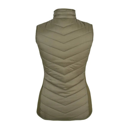 Jack Pyke ladies Shires gilet in olive green quilted vest with high collar