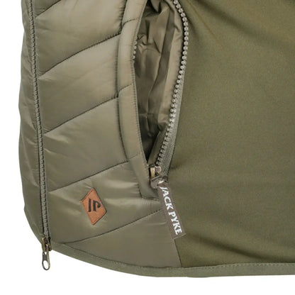 Jack Pyke ladies Shires Gilet: olive green quilted puffer vest