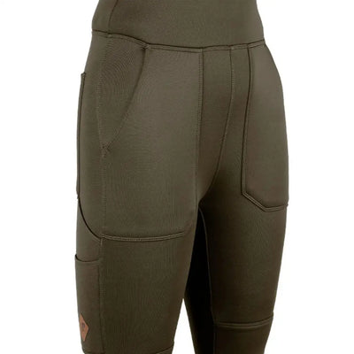 Jack Pyke ladies utility olive green high-waisted shorts with pockets