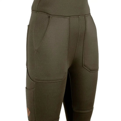 Jack Pyke ladies utility olive green high-waisted shorts with pockets