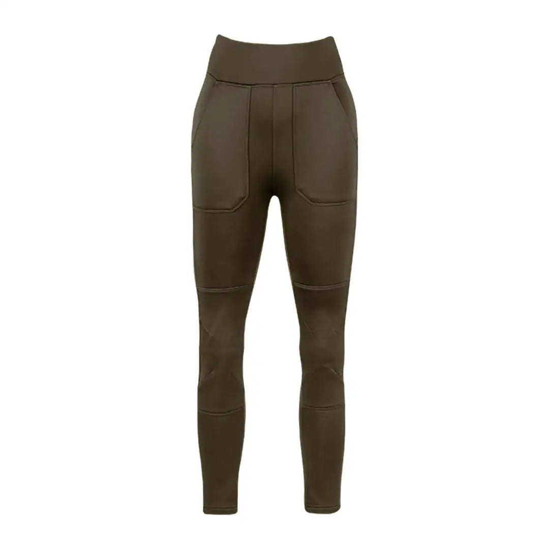 Jack Pyke ladies utility leggings in olive green with panels and pockets
