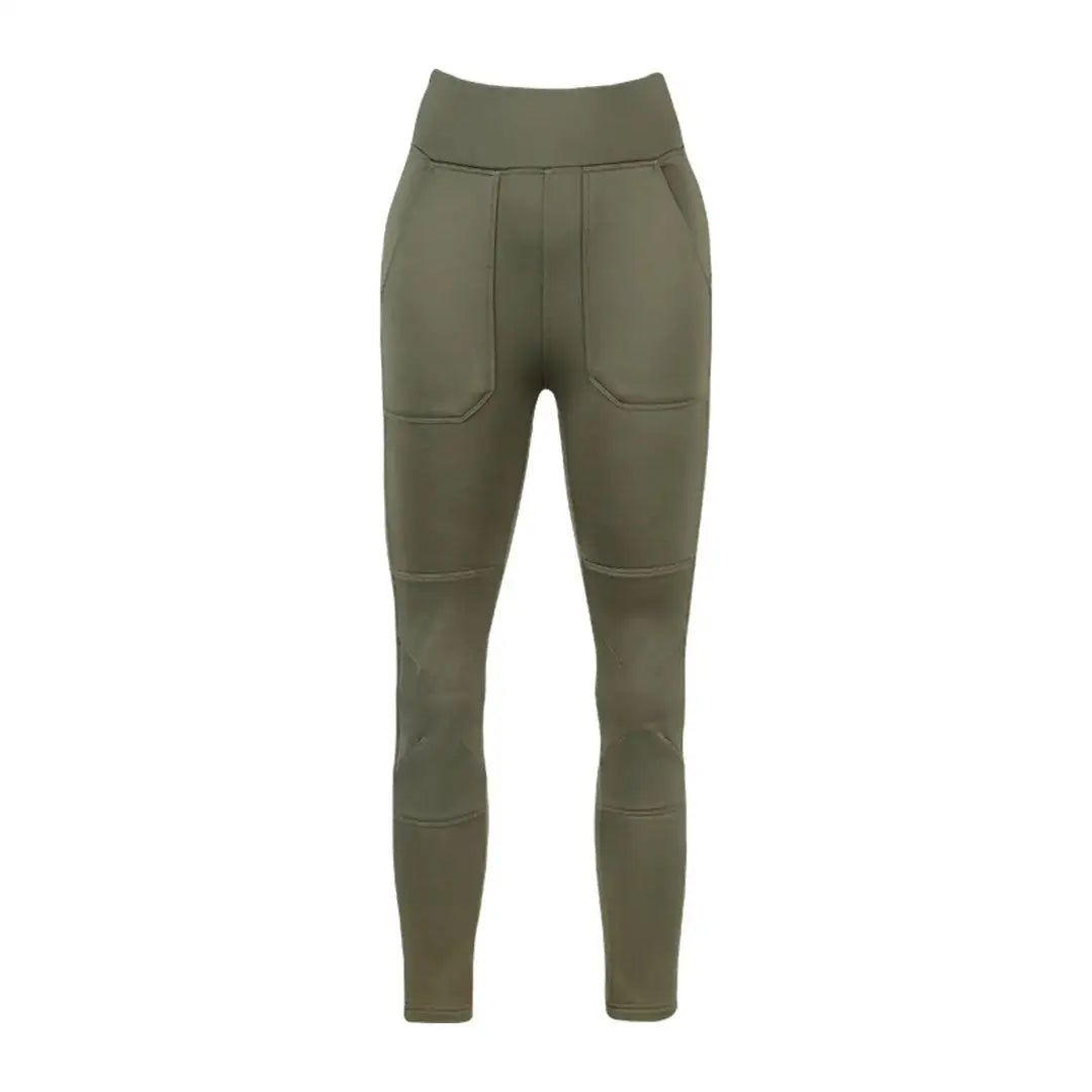 Jack Pyke ladies utility leggings in olive green with panels and pockets
