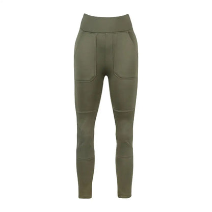 Jack Pyke ladies utility leggings in olive green with panels and pockets
