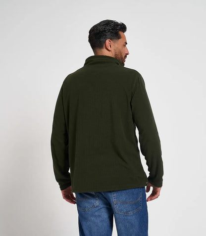 Olive green ribbed Jack Pyke lightweight fleece jacket
