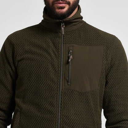 Jack Pyke lightweight Z fleece jacket in olive green textured fabric