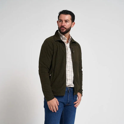 Olive green textured Jack Pyke lightweight Z fleece jacket