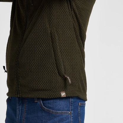Jack Pyke lightweight Z fleece jacket in olive green textured fabric