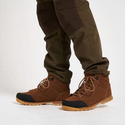 Jack Pyke Lowland brown and black tactical hiking boots with tan laces and rugged rubber sole