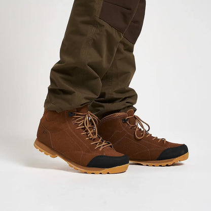 Jack Pyke Lowland brown suede and black rubber hiking boots with tan laces