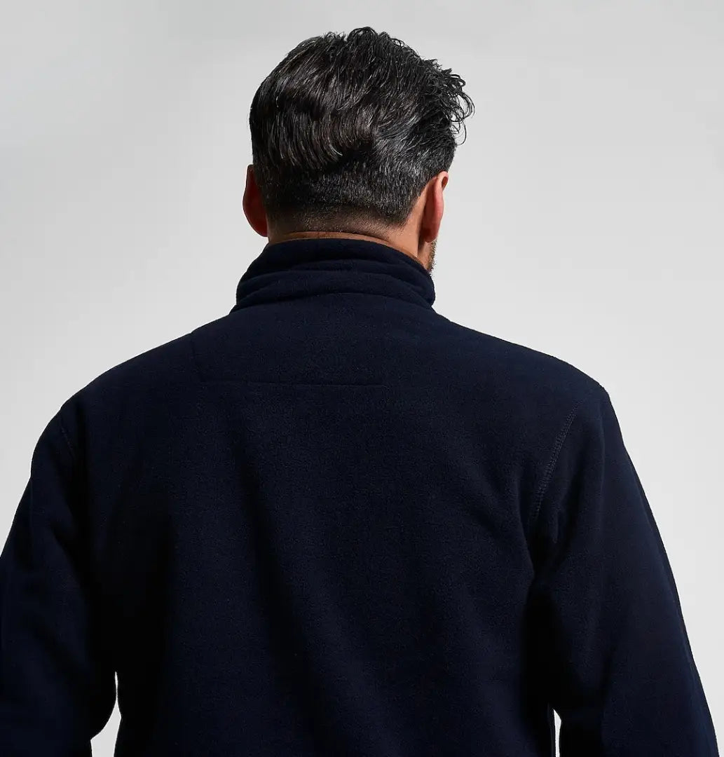 Jack Pyke Mens Countryman Fleece navy blue pullover jacket with high collar