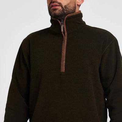 Jack Pyke Mens Countryman Fleece Pullover in dark olive green