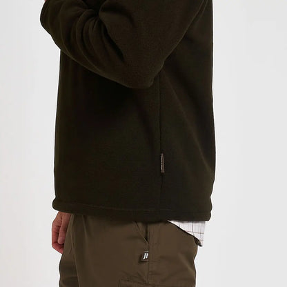 Dark olive green Jack Pyke Countryman Fleece Pullover with soft texture