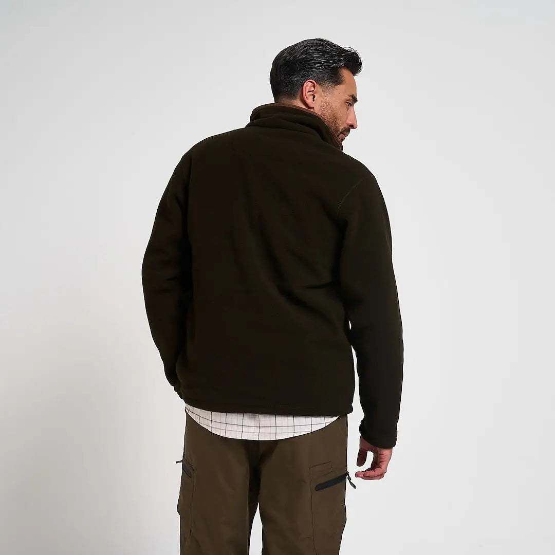 Jack Pyke Mens Countryman Fleece Pullover in dark olive green