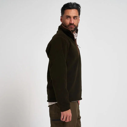 Jack Pyke Mens Countryman Fleece Pullover in dark olive green