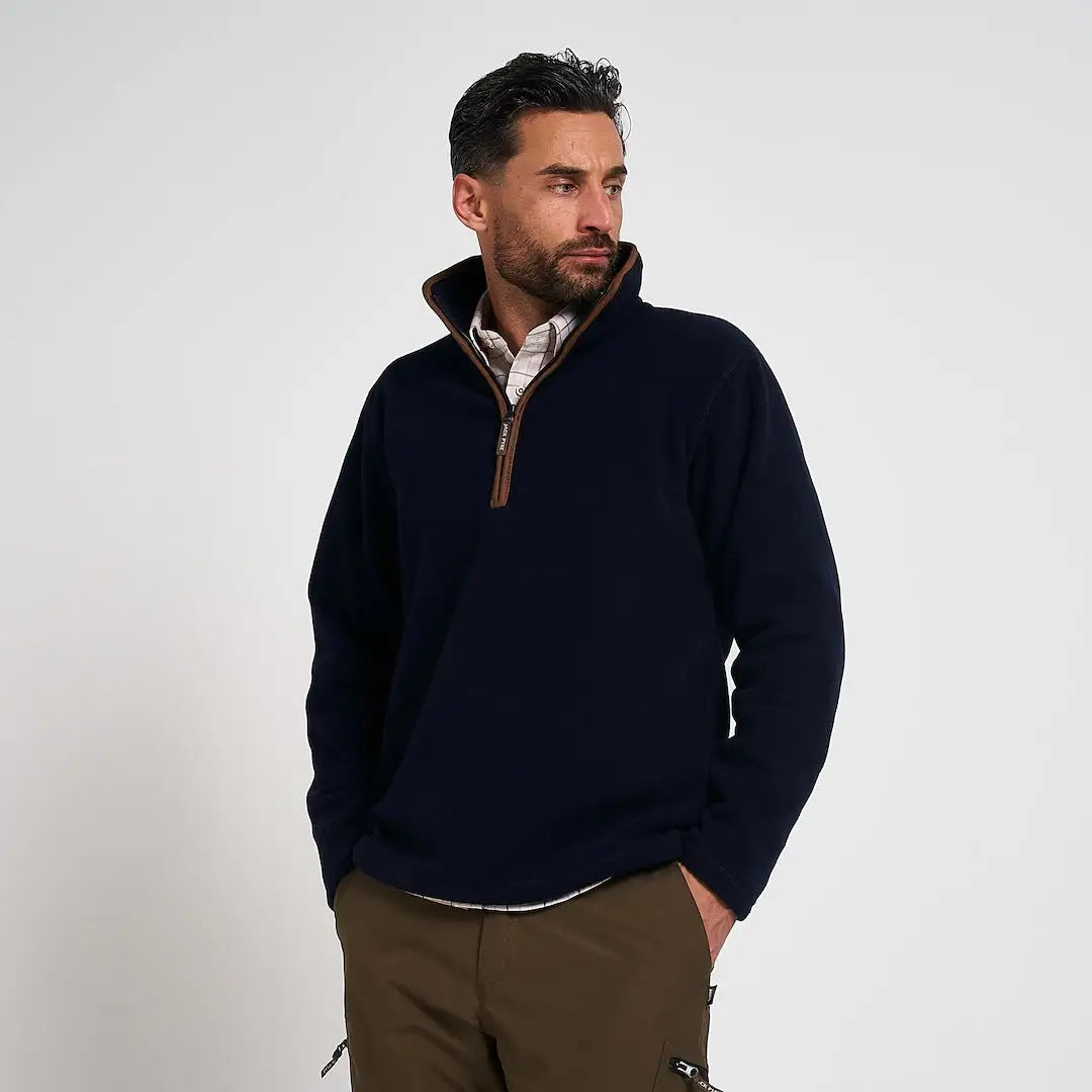 Jack Pyke Mens Countryman Fleece Pullover in navy blue