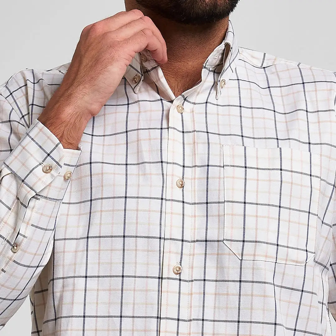 Jack Pyke Countryman classic checked shirt in white black plaid