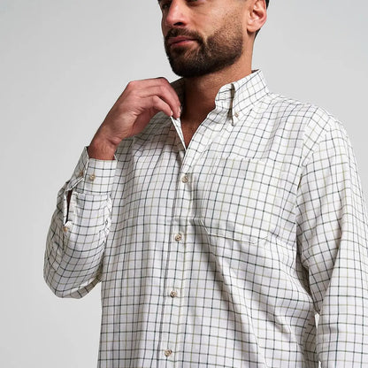 Jack Pyke classic checked shirt: crisp white black countryman long sleeved