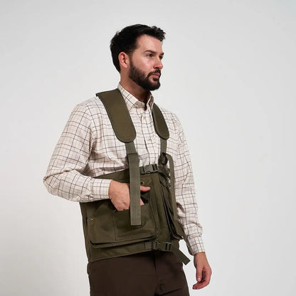 Jack Pyke Handlers Vest in olive green with pockets and straps
