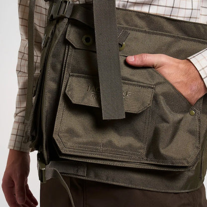 Jack Pyke Handlers olive green canvas utility vest with pockets and straps