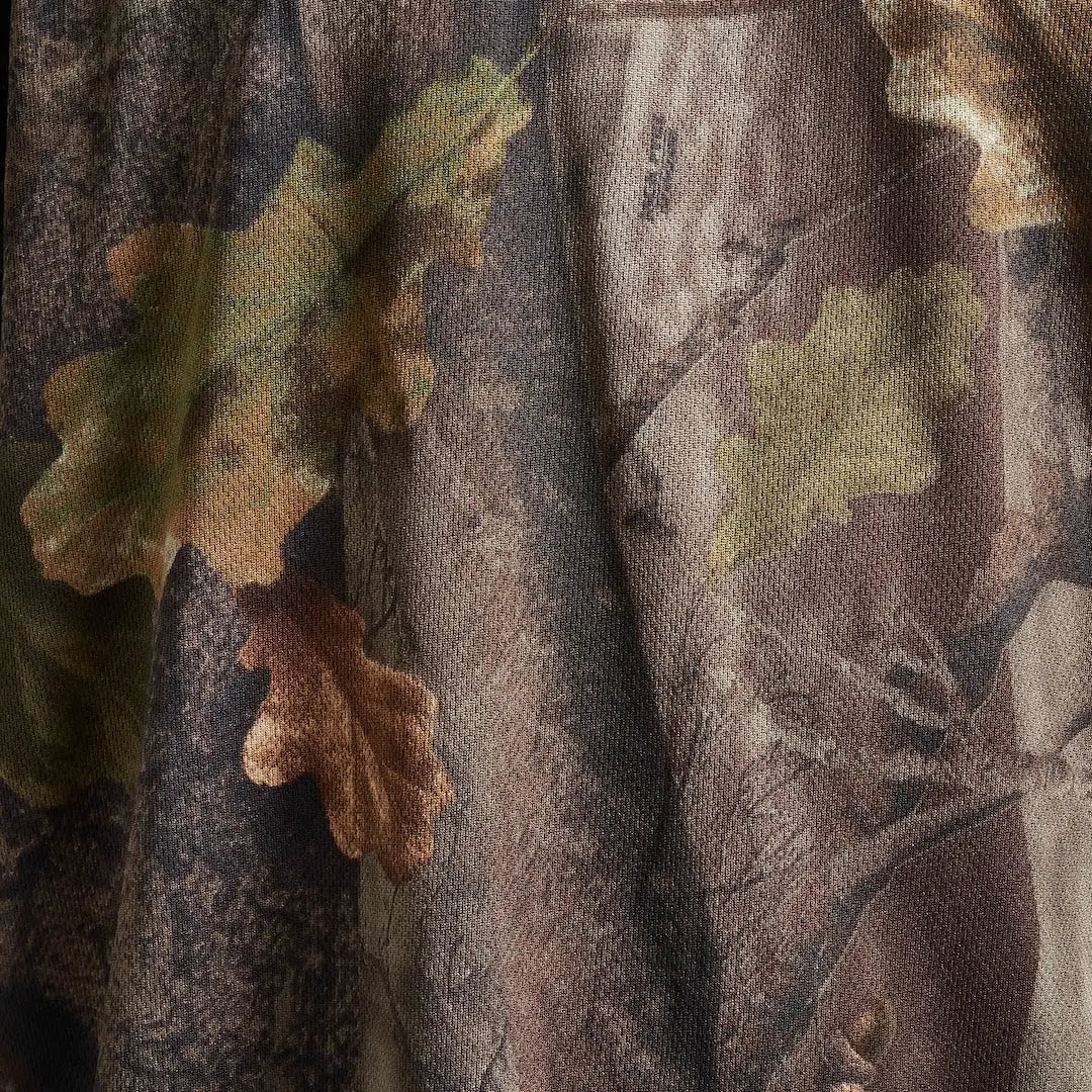 Jack Pyke Quick Wick T-Shirt with camouflage oak leaf fabric