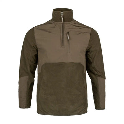 Olive green half-zip Jack Pyke Rannock Fleece Pullover perfect for outdoor adventures