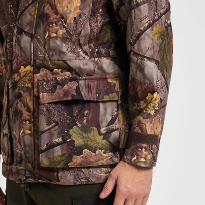 Jack Pyke Rannock waterproof hunting jacket in camouflage leaf design