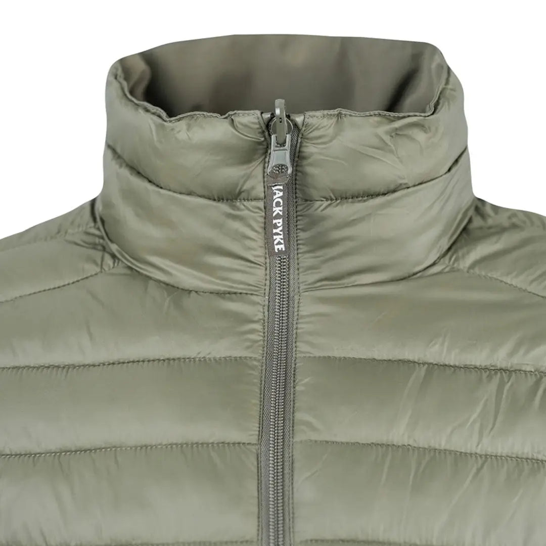 Jack Pyke olive green quilted puffer reversible waterproof jacket