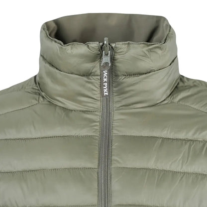 Jack Pyke olive green quilted puffer reversible waterproof jacket