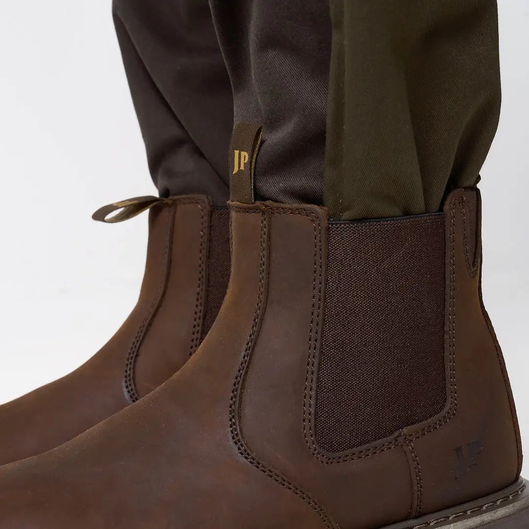 Jack Pyke safety dealer boots in brown leather with elastic sides