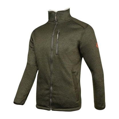 Jack Pyke Scandinavian fleece jacket in olive green with red logo