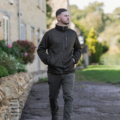 Jack Pyke olive green Scandinavian fleece jacket with zipper and pockets