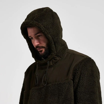 Jack Pyke Sherpa Fleece Hoodie Gen II in dark olive green