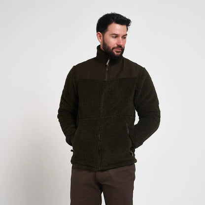 Jack Pyke Sherpa Fleece Jacket Gen II in dark olive green