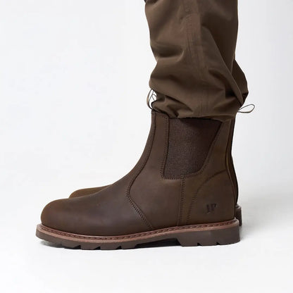 Jack Pyke Shires Dealer Boots in brown leather with rugged sole and elastic panels