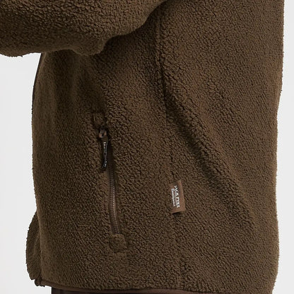 Jack Pyke Shires fleece jacket in brown with plush texture and side zipper pocket for hunting country clothing
