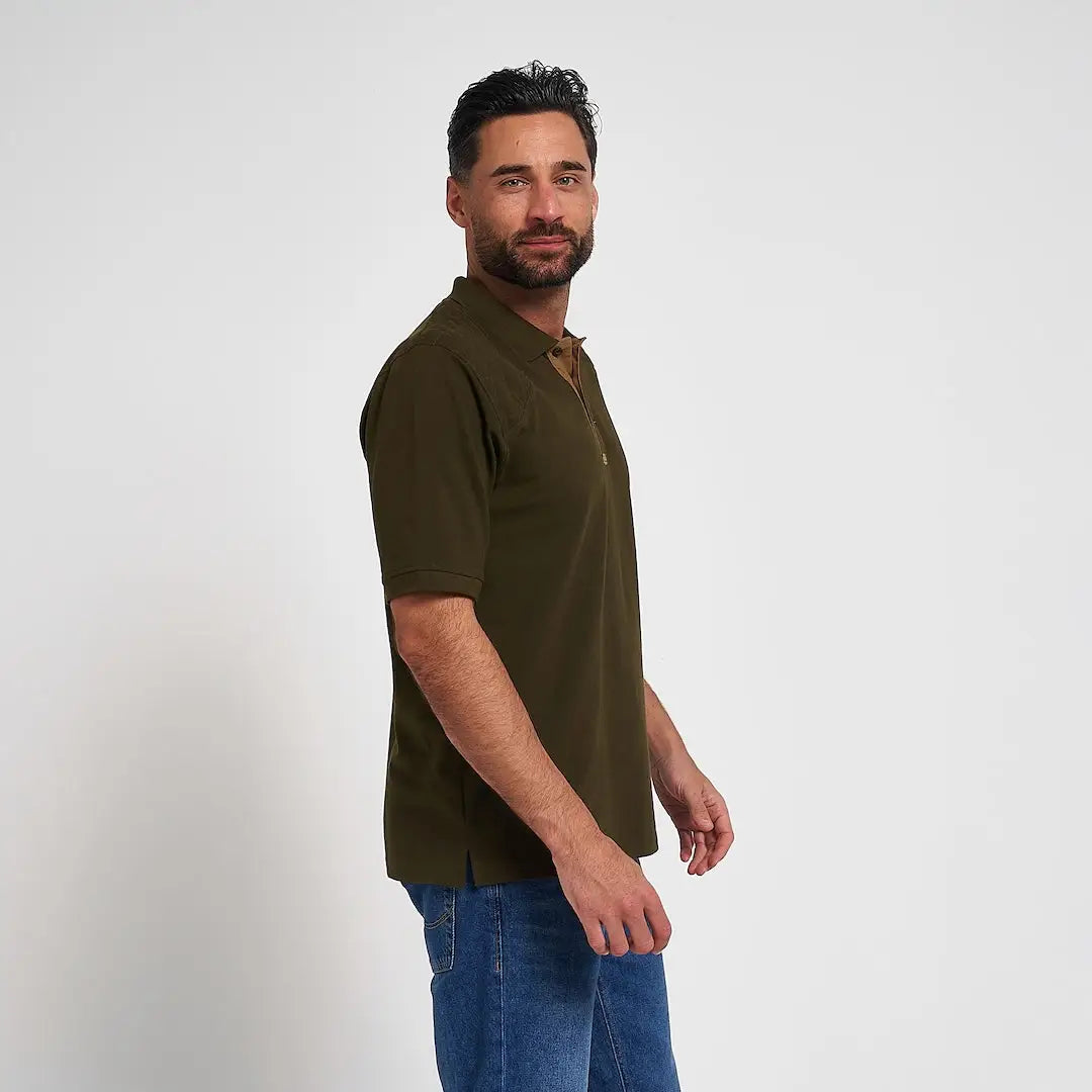 Jack Pyke olive green short-sleeved polo shirt