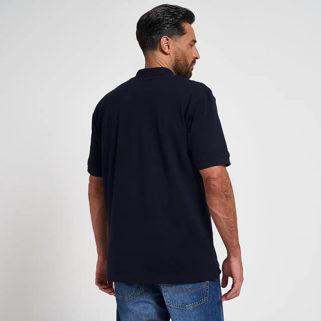 Jack Pyke sports polo shirt in black with short sleeves and classic collar