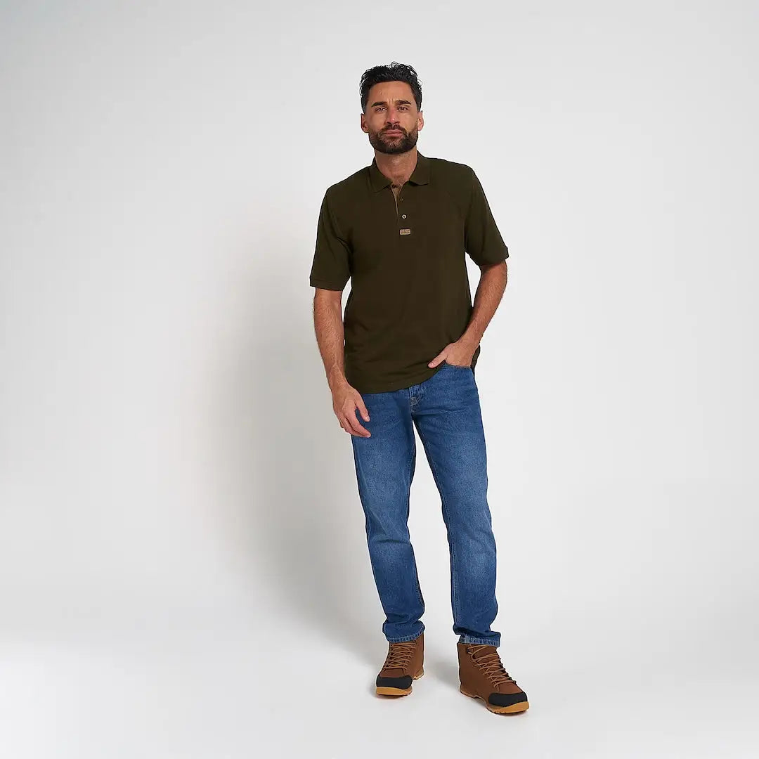 Olive green Jack Pyke polo shirt with chest logo