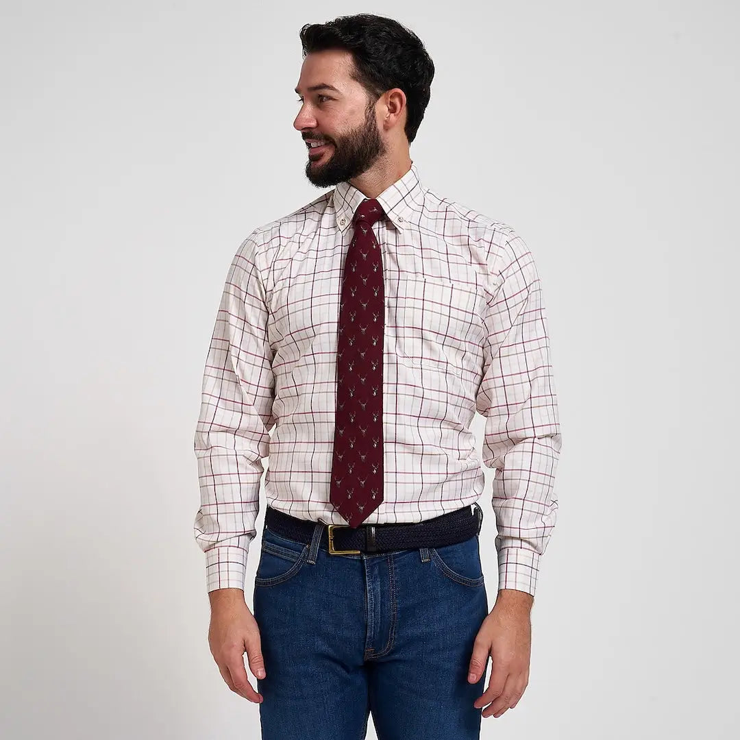 Jack Pyke Stag silk tie with subtle light deer silhouettes