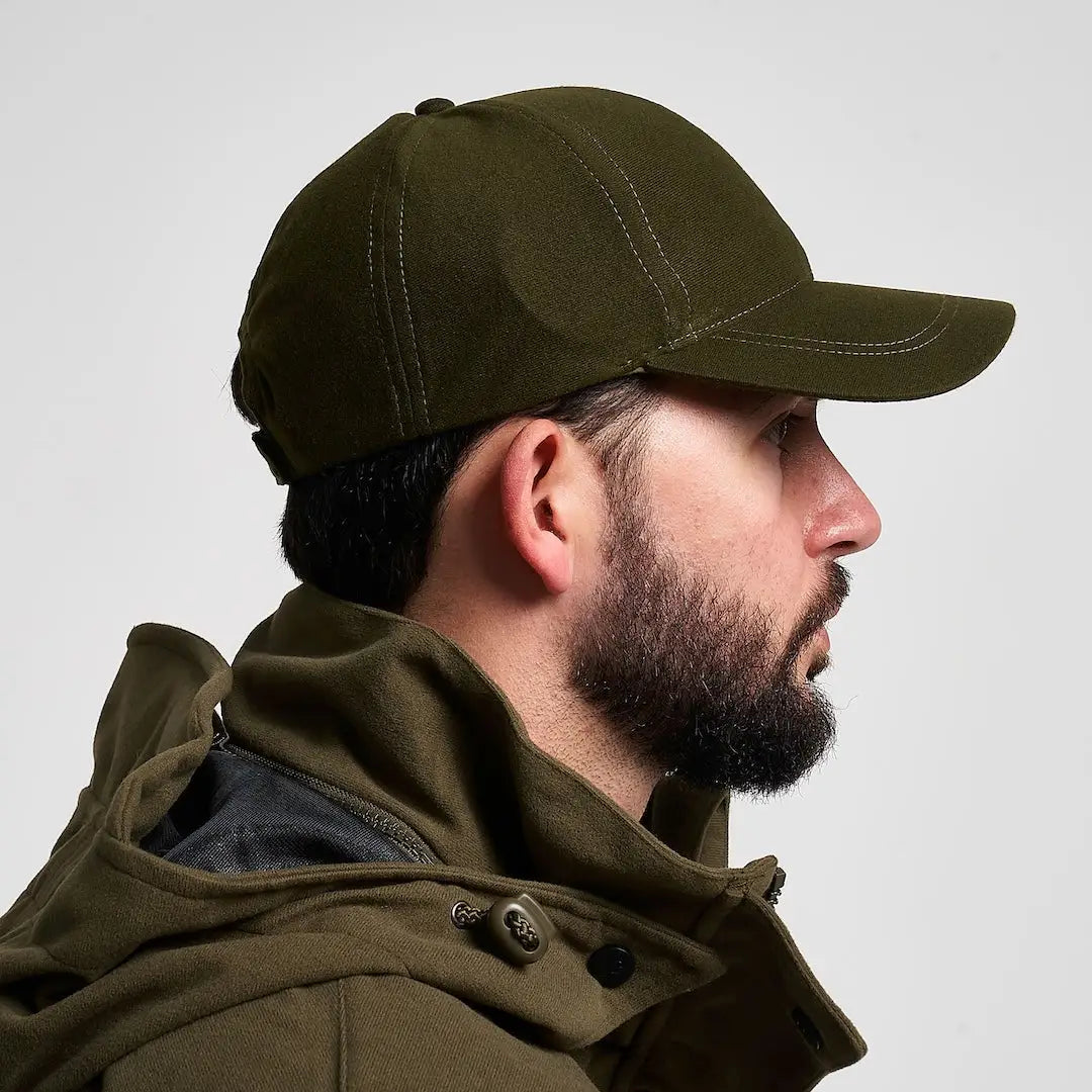 Jack Pyke Stealth olive green baseball cap with stitched seams and curved brim