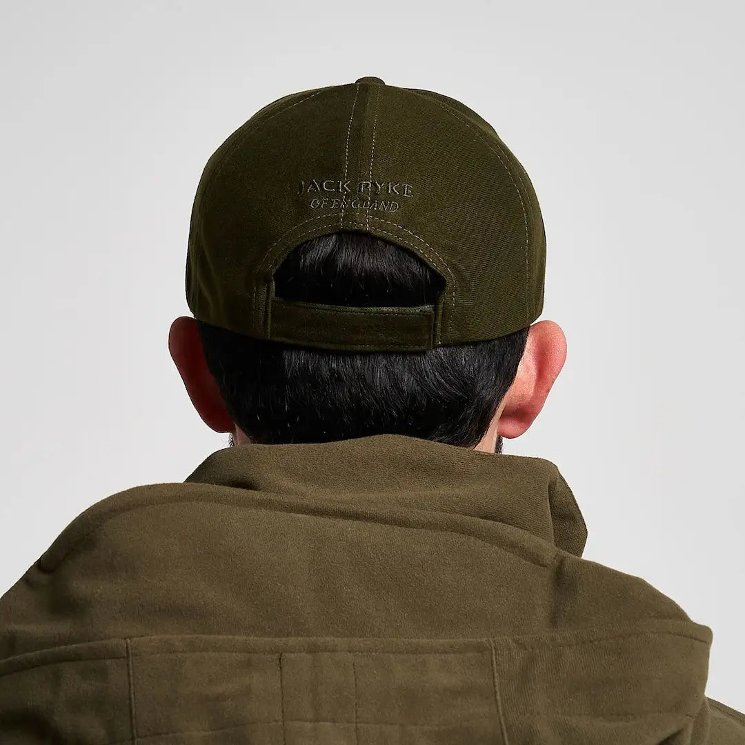Olive green Jack Pyke Stealth baseball cap with open ground wye back