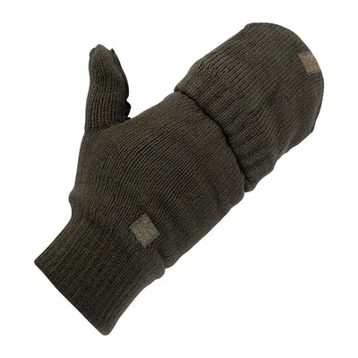 Dark green knitted Jack Pyke Palm Shooters Mitts with thumb compartment