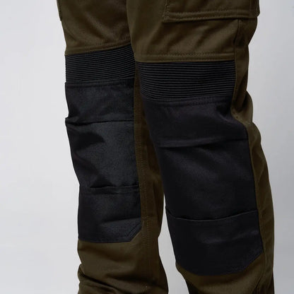 Jack Pyke technical work trousers in olive green with black knee patches