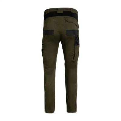 Olive green Jack Pyke Technical Work Trouser with black accents and multiple pockets
