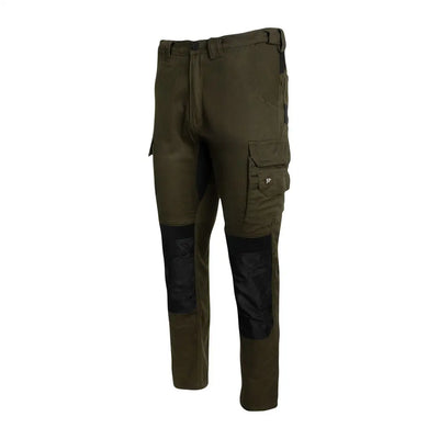 Dark green Jack Pyke Technical Work Trouser with reinforced black knee patches