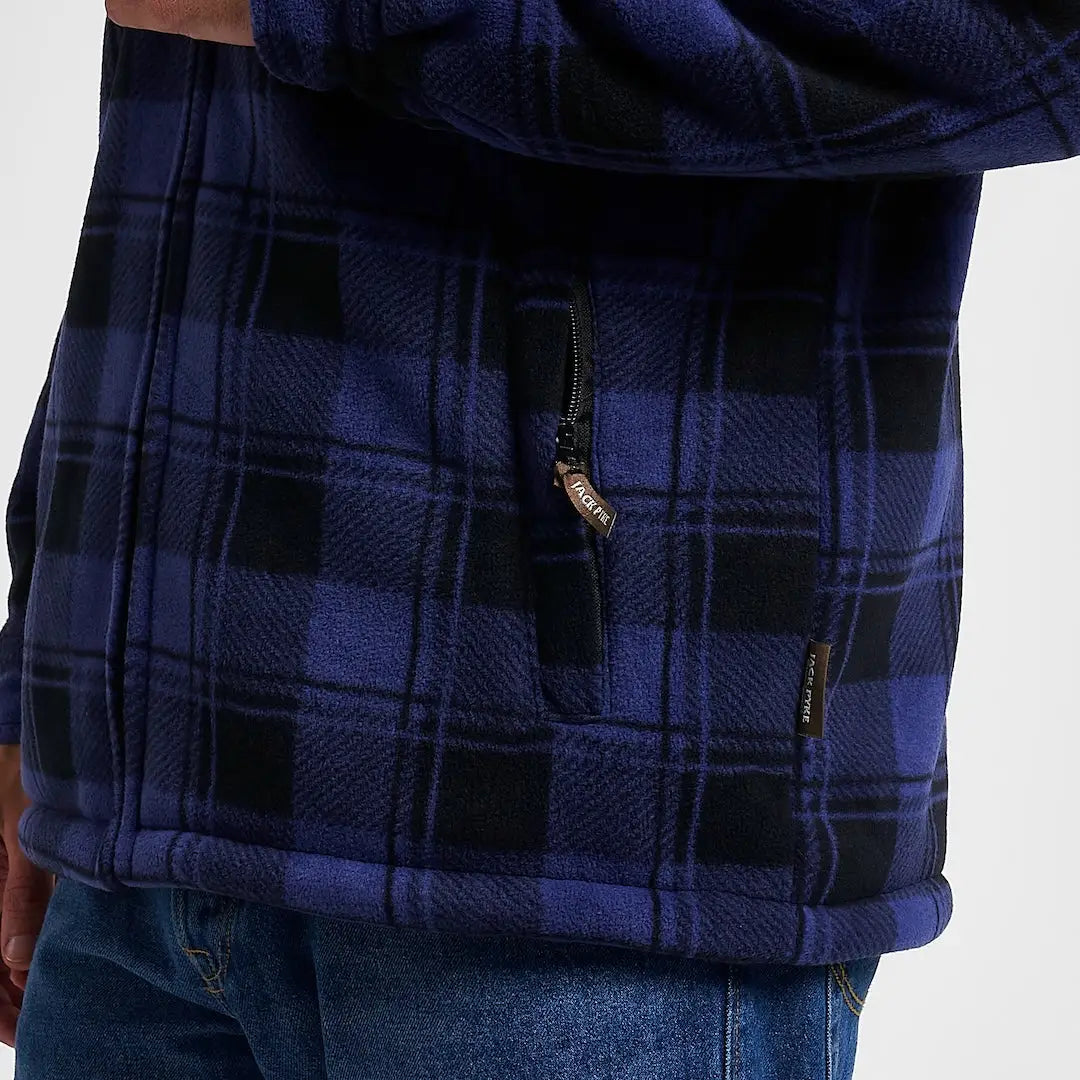 Jack Pyke Tundra navy blue black plaid fleece jacket