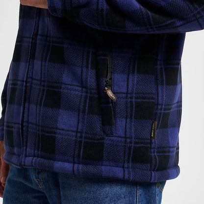 Jack Pyke Tundra navy blue black plaid fleece jacket